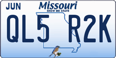 MO license plate QL5R2K