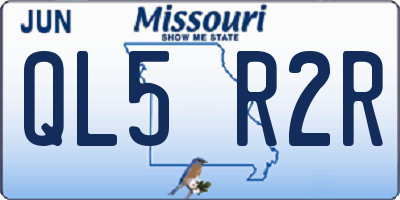 MO license plate QL5R2R