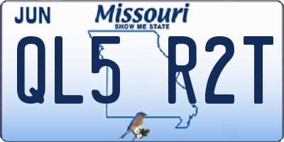 MO license plate QL5R2T