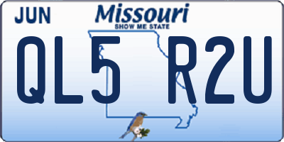 MO license plate QL5R2U