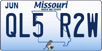 MO license plate QL5R2W