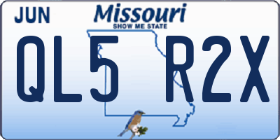 MO license plate QL5R2X