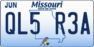 MO license plate QL5R3A