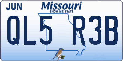 MO license plate QL5R3B