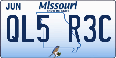 MO license plate QL5R3C