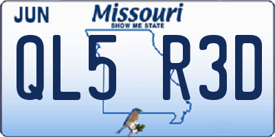 MO license plate QL5R3D