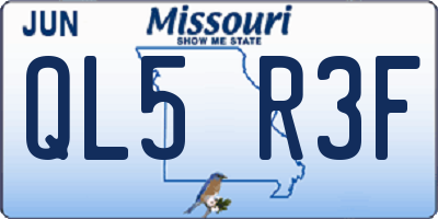 MO license plate QL5R3F