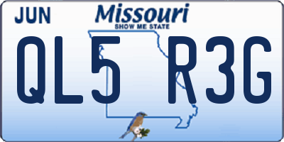 MO license plate QL5R3G