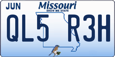 MO license plate QL5R3H
