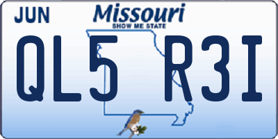 MO license plate QL5R3I