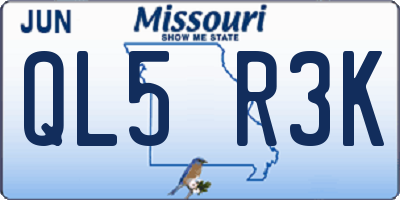 MO license plate QL5R3K
