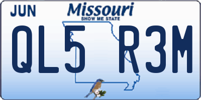 MO license plate QL5R3M