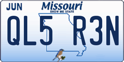 MO license plate QL5R3N
