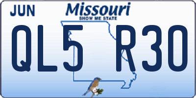 MO license plate QL5R3O