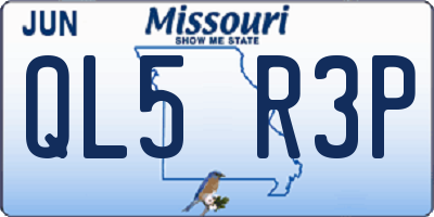 MO license plate QL5R3P
