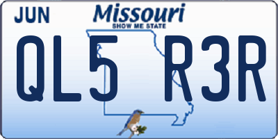 MO license plate QL5R3R