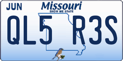 MO license plate QL5R3S