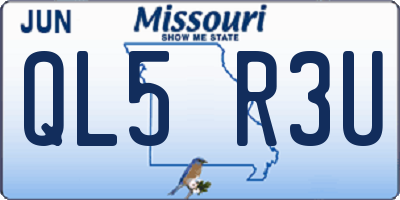 MO license plate QL5R3U