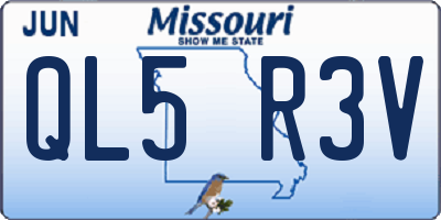 MO license plate QL5R3V