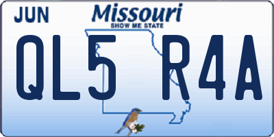 MO license plate QL5R4A