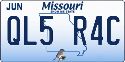 MO license plate QL5R4C