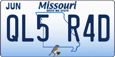 MO license plate QL5R4D
