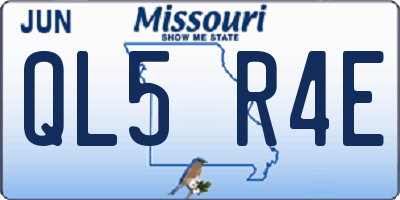 MO license plate QL5R4E