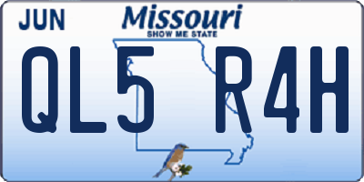 MO license plate QL5R4H