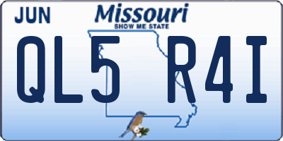 MO license plate QL5R4I