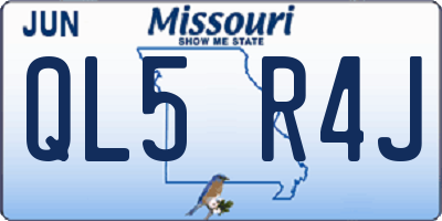 MO license plate QL5R4J