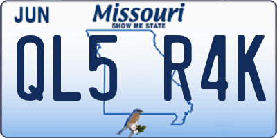 MO license plate QL5R4K
