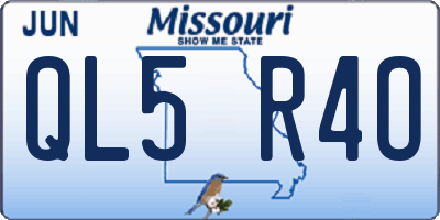 MO license plate QL5R4O
