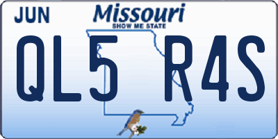 MO license plate QL5R4S