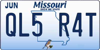 MO license plate QL5R4T