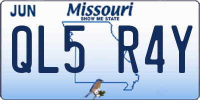 MO license plate QL5R4Y
