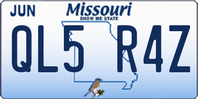 MO license plate QL5R4Z