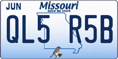 MO license plate QL5R5B