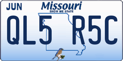 MO license plate QL5R5C
