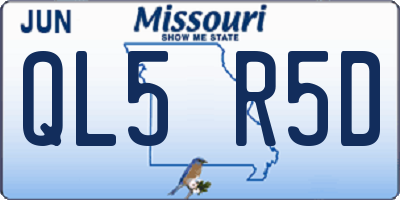MO license plate QL5R5D