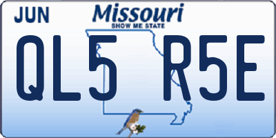 MO license plate QL5R5E