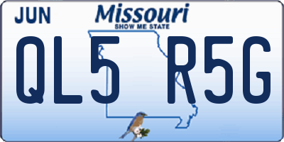 MO license plate QL5R5G