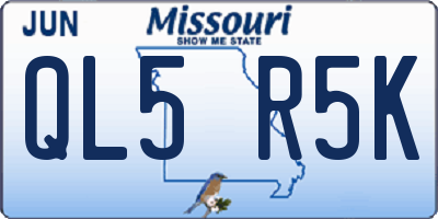 MO license plate QL5R5K