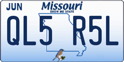 MO license plate QL5R5L