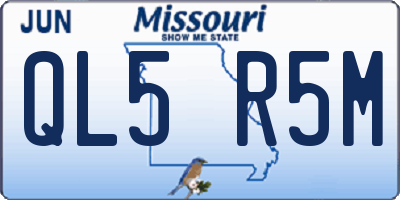MO license plate QL5R5M