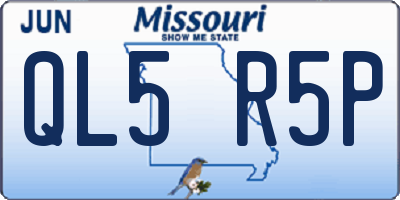 MO license plate QL5R5P