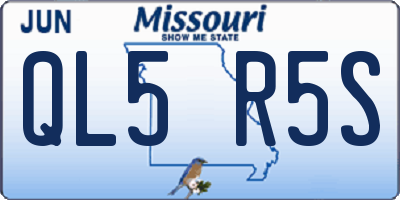 MO license plate QL5R5S
