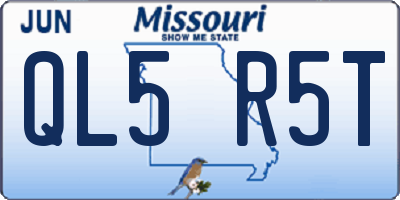 MO license plate QL5R5T