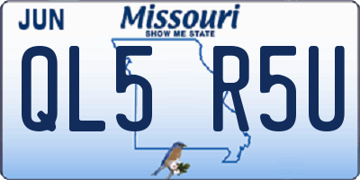 MO license plate QL5R5U