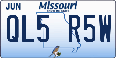 MO license plate QL5R5W