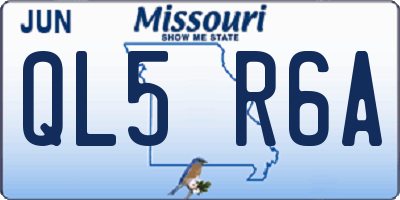 MO license plate QL5R6A